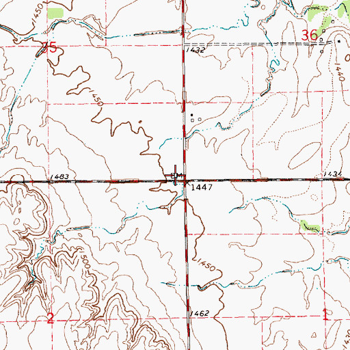Topographic Map of Dale School (historical), KS
