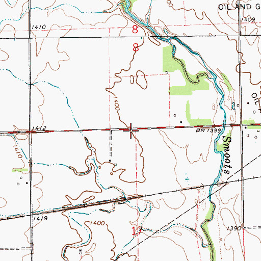 Topographic Map of Dewey School (historical), KS