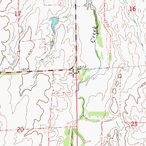 Topographic Map of Dutton School (historical), KS