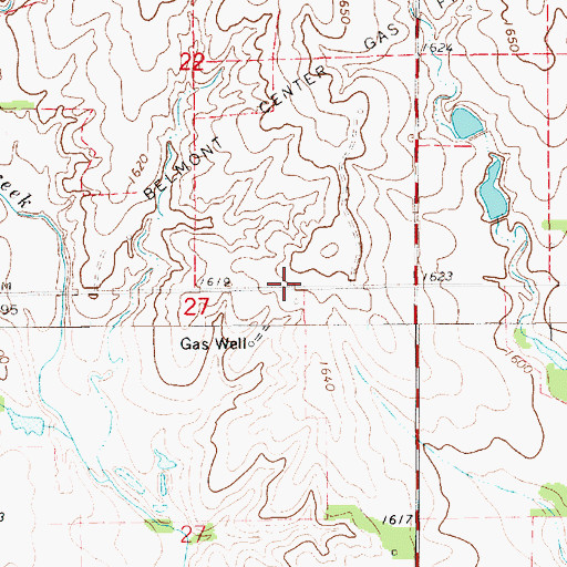 Topographic Map of Belmont Center School (historical), KS
