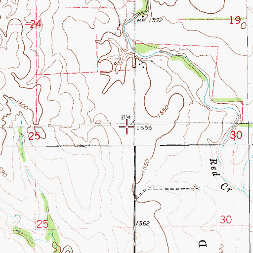 Topographic Map of Belforest School (historical), KS