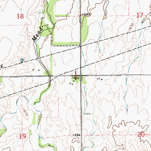 Topographic Map of Mead Creek School (historical), KS