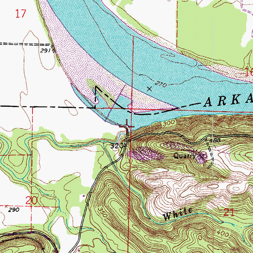 Topographic Map of Cypress Creek, AR