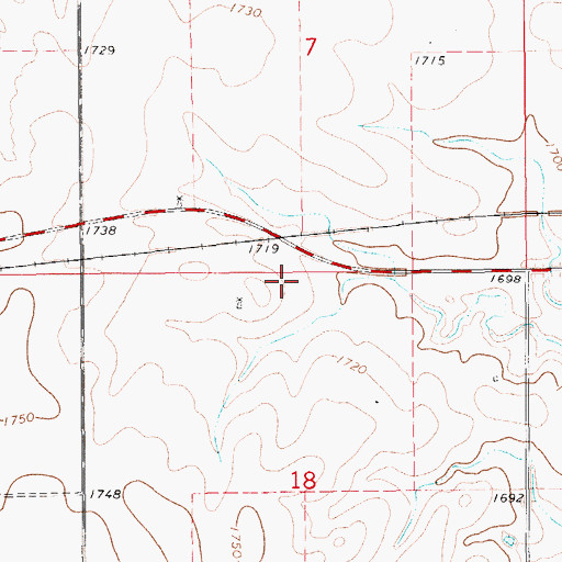 Topographic Map of Happy Hollow School (historical), KS