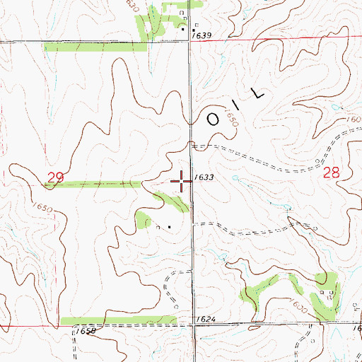 Topographic Map of Honey Creek School (historical), KS
