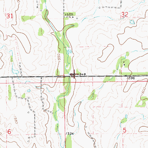 Topographic Map of Center Pole School (historical), KS