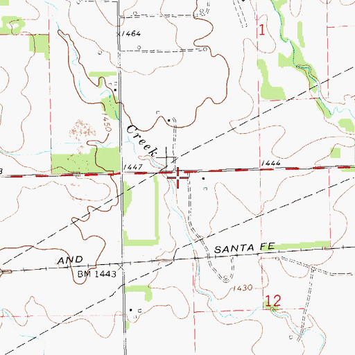 Topographic Map of Raymond School (historical), KS