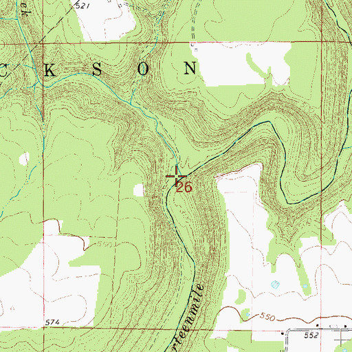 Topographic Map of Cypress Creek, AR