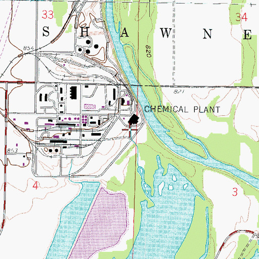 Topographic Map of Boston Mills School (historical), KS