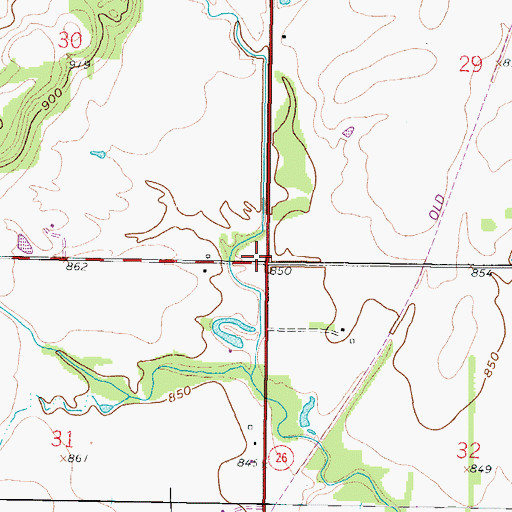 Topographic Map of Glen School (historical), KS