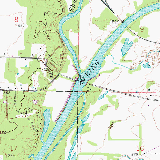 Topographic Map of Ryan Bridge (historical), KS