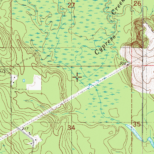 Topographic Map of Cypress Creek, LA