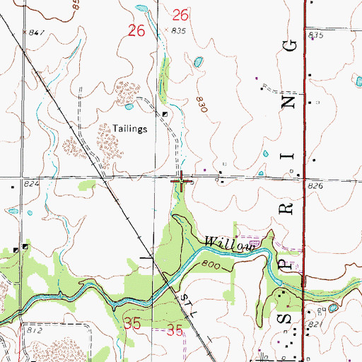 Topographic Map of Willow Creek School (historical), KS