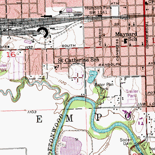 Topographic Map of Lowther Field, KS