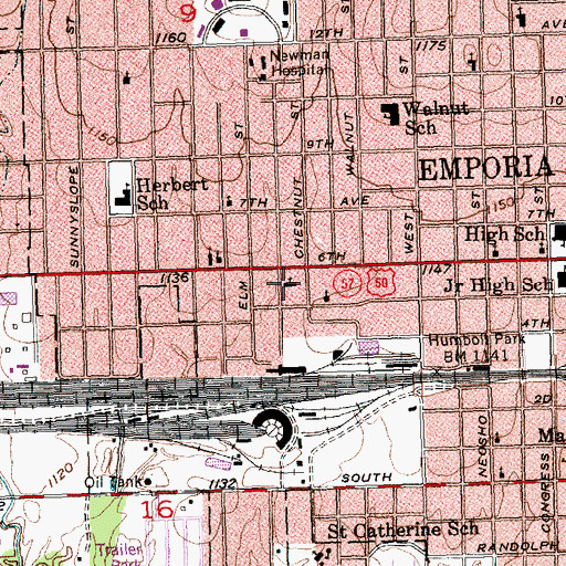 Topographic Map of Full Gospel Tabernacle, KS