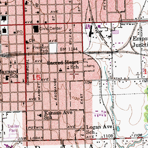 Topographic Map of Quaker Park, KS