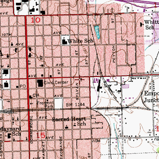 Topographic Map of First Friends Church, KS