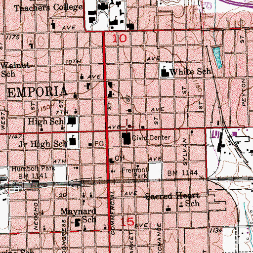 Topographic Map of Lyon County Historical Museum, KS