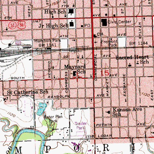 Topographic Map of First Southern Baptist Church, KS