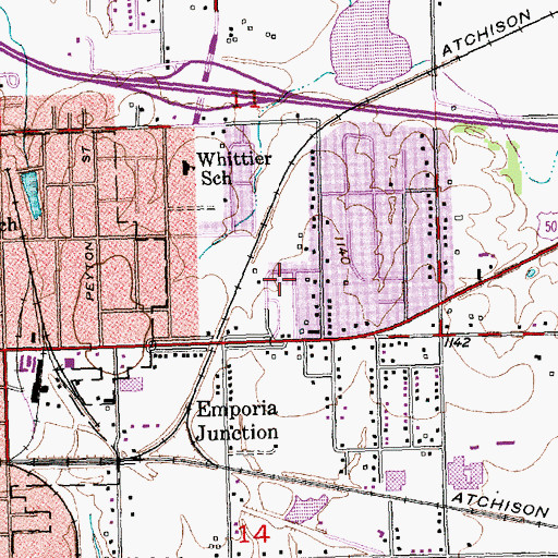 Topographic Map of Church of God of Prophecy, KS