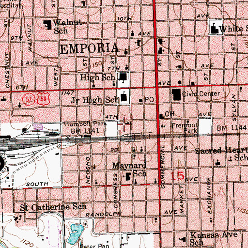 Topographic Map of Salvation Army Citadel, KS