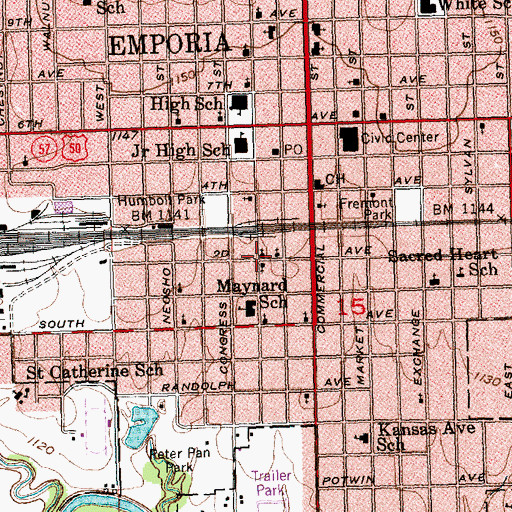 Topographic Map of Christian Assembly Church, KS