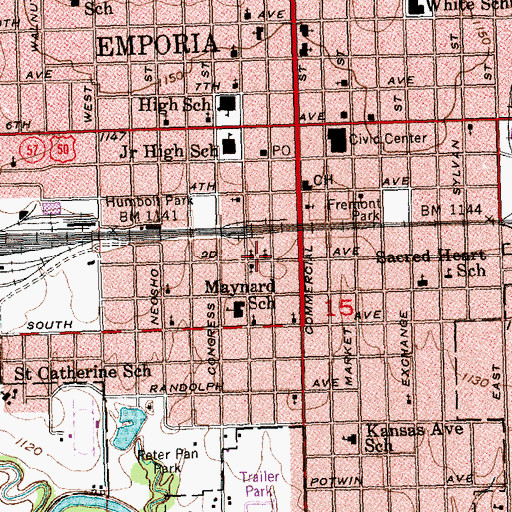 Topographic Map of First Assembly of God Church, KS