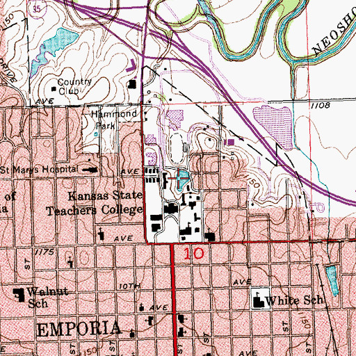 Topographic Map of Wooster Lake, KS