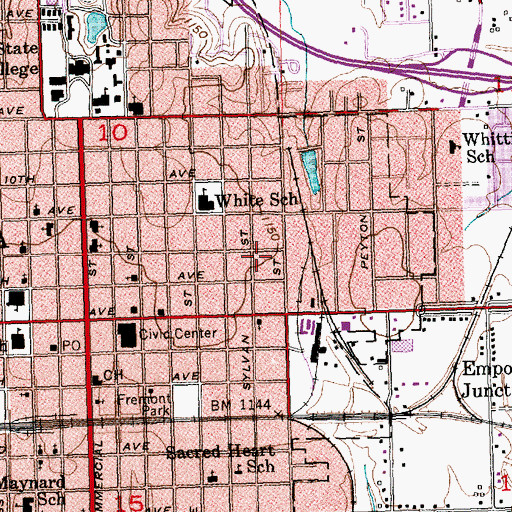 Topographic Map of Saint James Baptist Church, KS