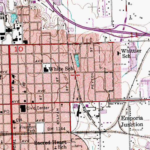Topographic Map of Lakeview Park, KS