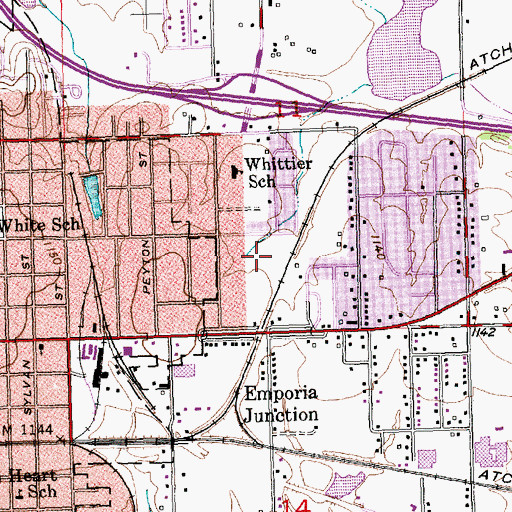 Topographic Map of Sertoma Park, KS
