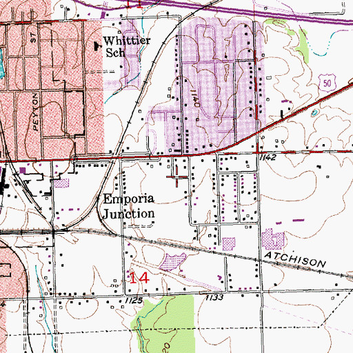 Topographic Map of Urbanside Park, KS