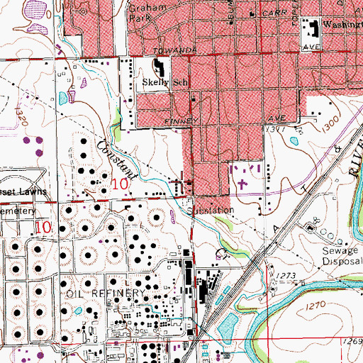 Topographic Map of Church of God in Prophecy, KS