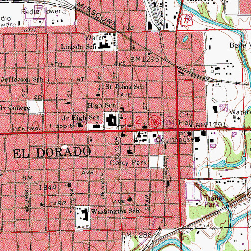 Topographic Map of First United Presbyterian Church, KS
