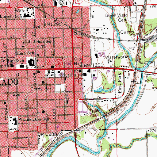 Topographic Map of Four Square Gospel Church, KS