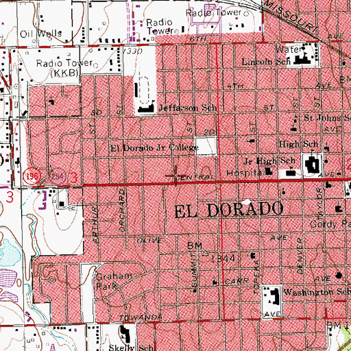 Topographic Map of Grace Lutheran Church, KS