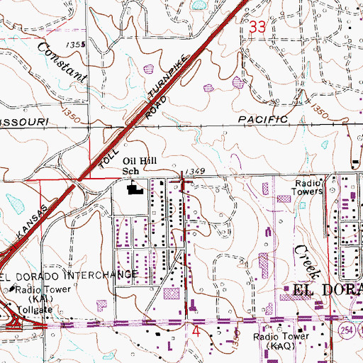 Topographic Map of Jehovah's Witness Kingdom Church, KS