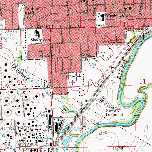 Topographic Map of Knutson Park, KS