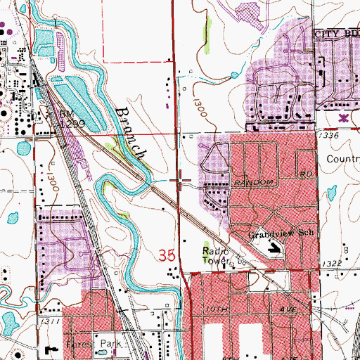 Topographic Map of Rice Park, KS
