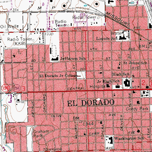 Topographic Map of Summit Park, KS