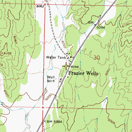 Topographic Map of Frazier Wells, AZ