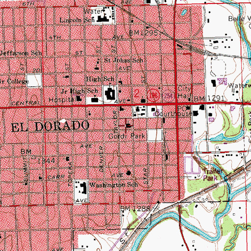 Topographic Map of Trinity Episcopal Church, KS