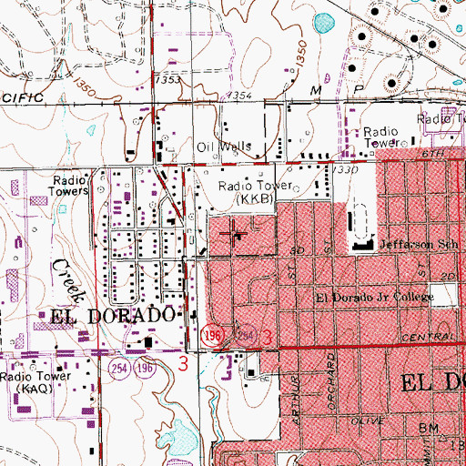 Topographic Map of Trinity United Methodist Church, KS
