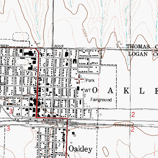 Topographic Map of Annie Oakley Park, KS