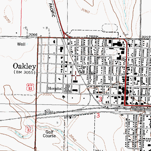 Topographic Map of Bertrand Park, KS