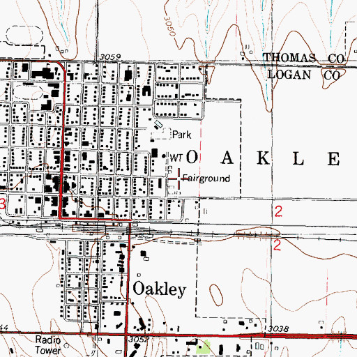 Topographic Map of Logan County Fairgrounds, KS