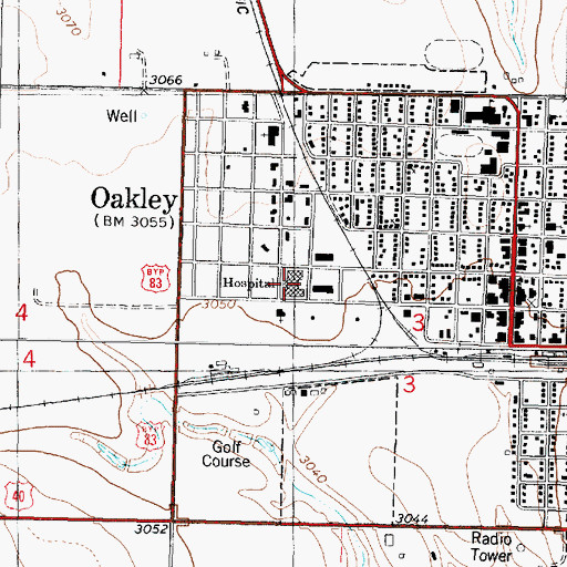Topographic Map of Logan County Hospital, KS