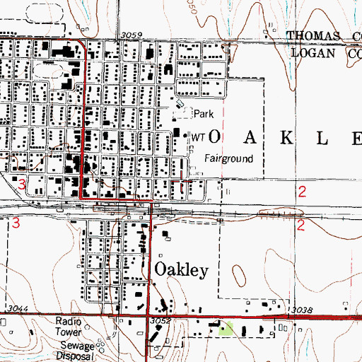 Topographic Map of Mount Olive Baptist Church, KS