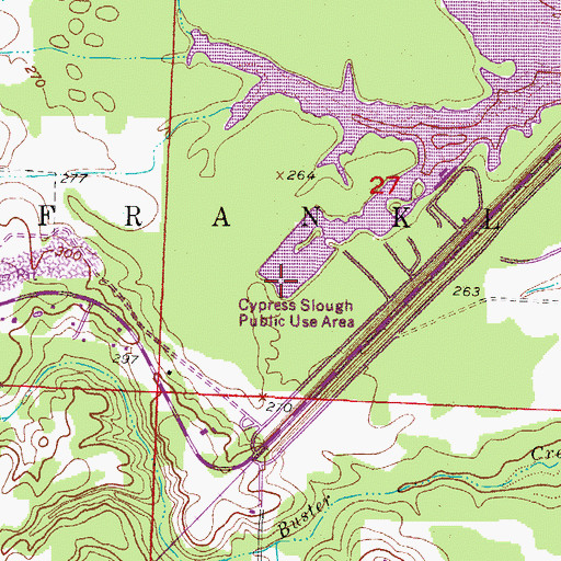 Topographic Map of Cypress Slough Public Use Area, AR