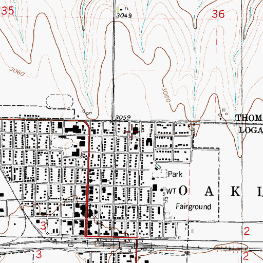 Topographic Map of Saint Joseph Elementary School, KS
